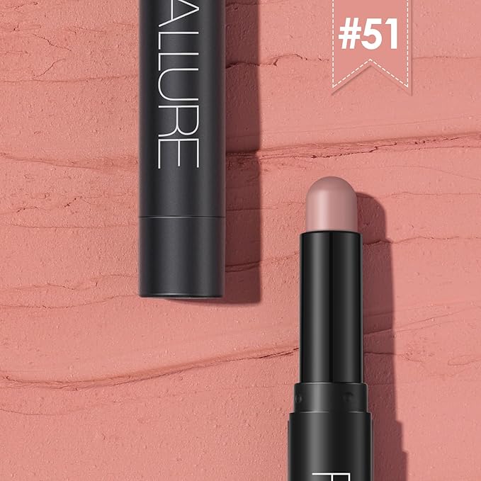 FOCALLURE Shimmer and Matte Cream Eyeshadow Stick,Smooth Brilliant Eye Brightener Pencil for Women,Long Lasting Waterproof Eye Shadow and Liners Makeup,Rosie-Velvo Beauty