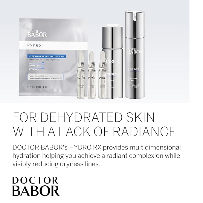 BABOR DOCTOR HydroRX Hyaluron Cream, Travel Lightweight Hyaluronic Acid Face Moisturizer for Dry Skin, Prevents Moisture Loss and Reduces Dryness Lines, Fragrance Free, 0.5 oz-Velvo Beauty