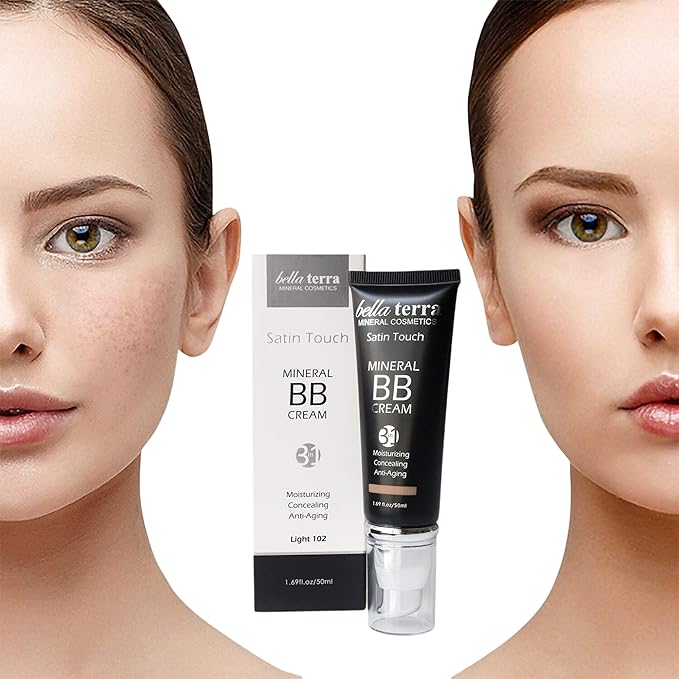 Bellaterra Cosmetics BB Cream - Tinted Moisturizer, Mineral Foundation Makeup, Light 102 | Skin Perfector, 1.69 oz-Velvo Beauty