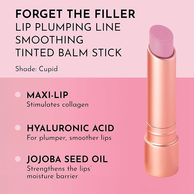 LAWLESS Forget the Filler Lip Plumping Line Smoothing Tinted Balm, Cupid, Pink, 0.09 Ounce-Velvo Beauty