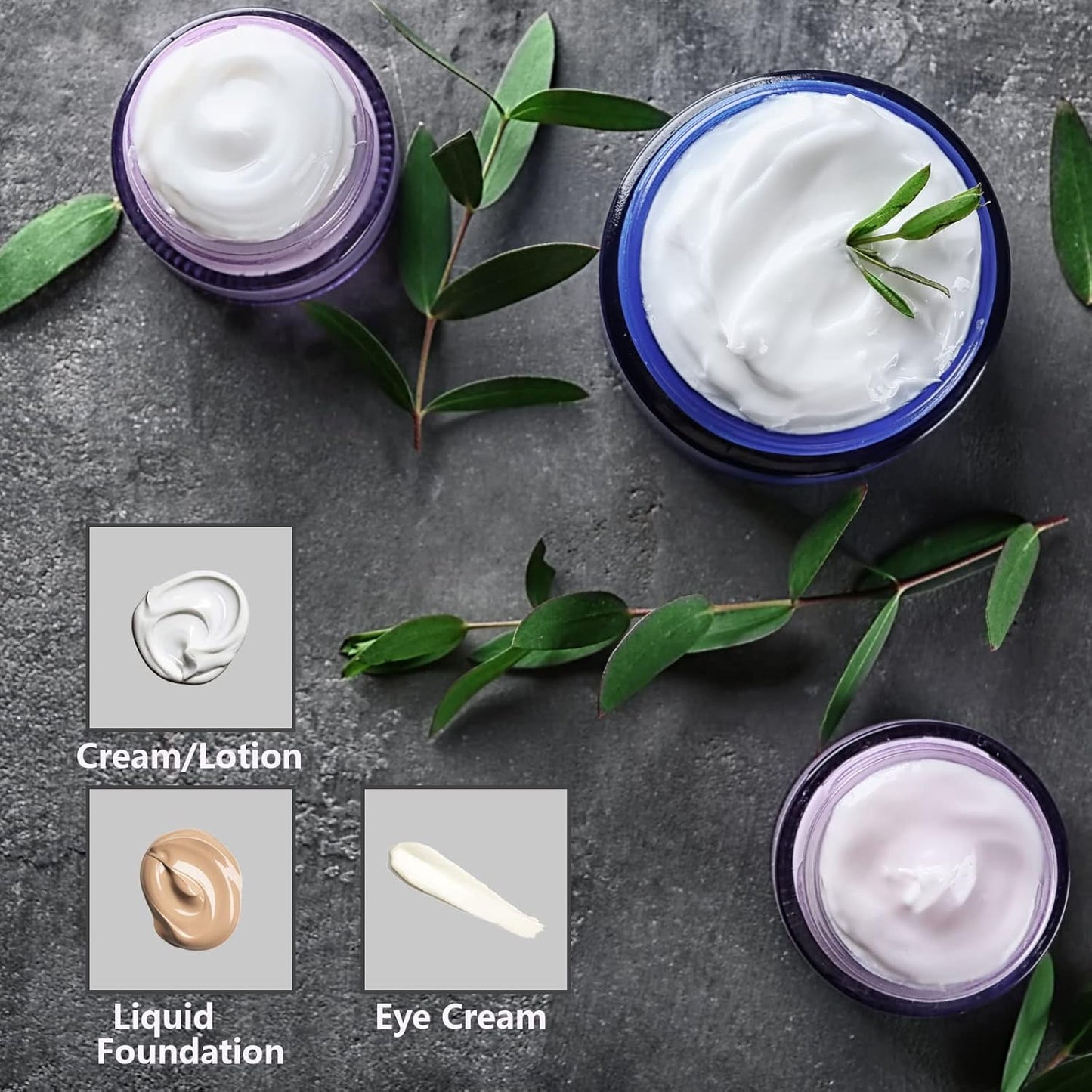 Lil Ray 2 Oz Glass Cream Jars with Gold Lid, Empty Cobalt Blue Glass Containers, Refillable Cosmetic Vials for Lotion, Ointment (12 PCS)-Velvo Beauty