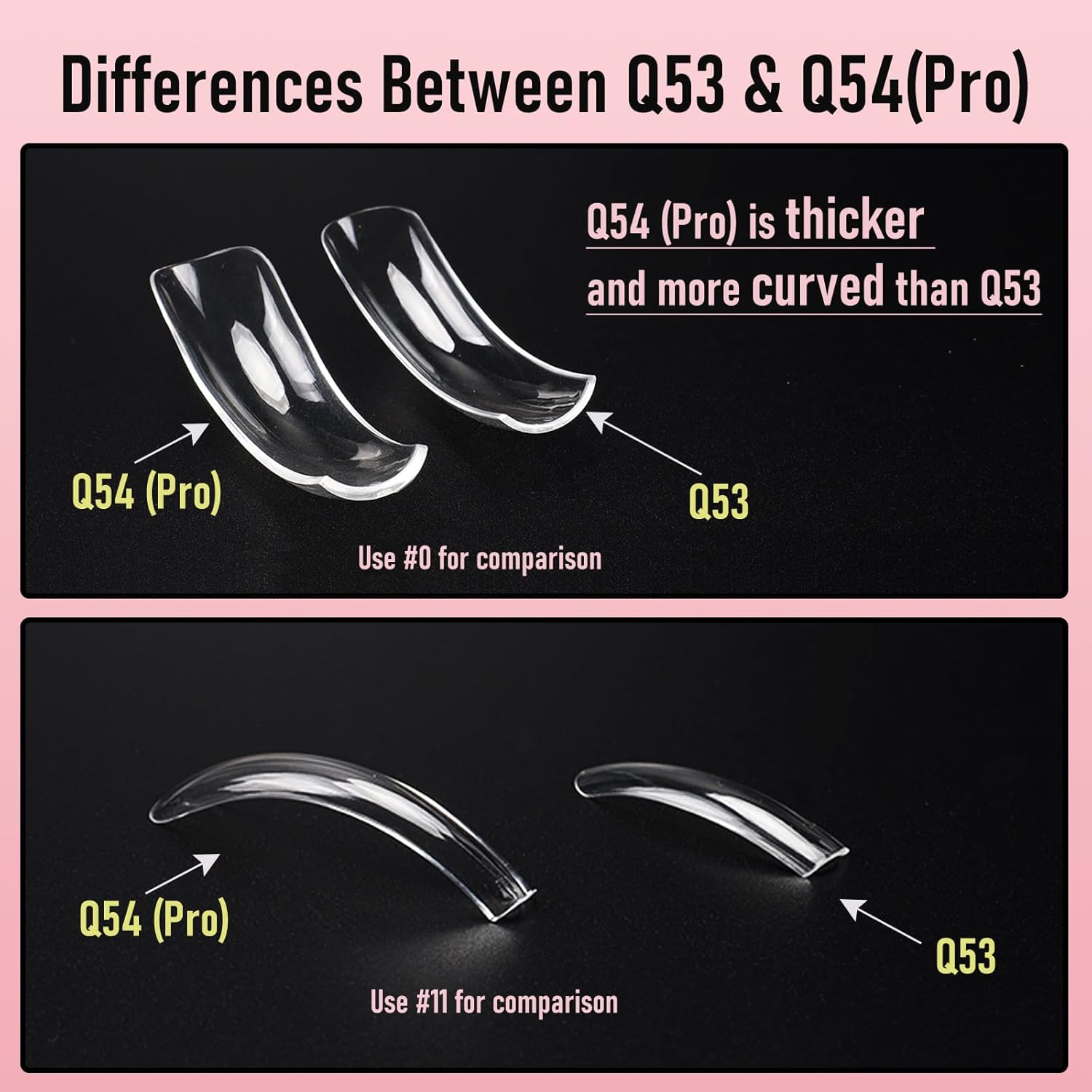 Curved Nail Tips Square Press on Full Cover Thicker Extra Curve Gel x Thick Long Acrylic Fake Nails, Clear Hard Gel French XXL False Nails for Nail Extension 12 Sizes 240 Pcs Q54 Pro-Velvo Beauty