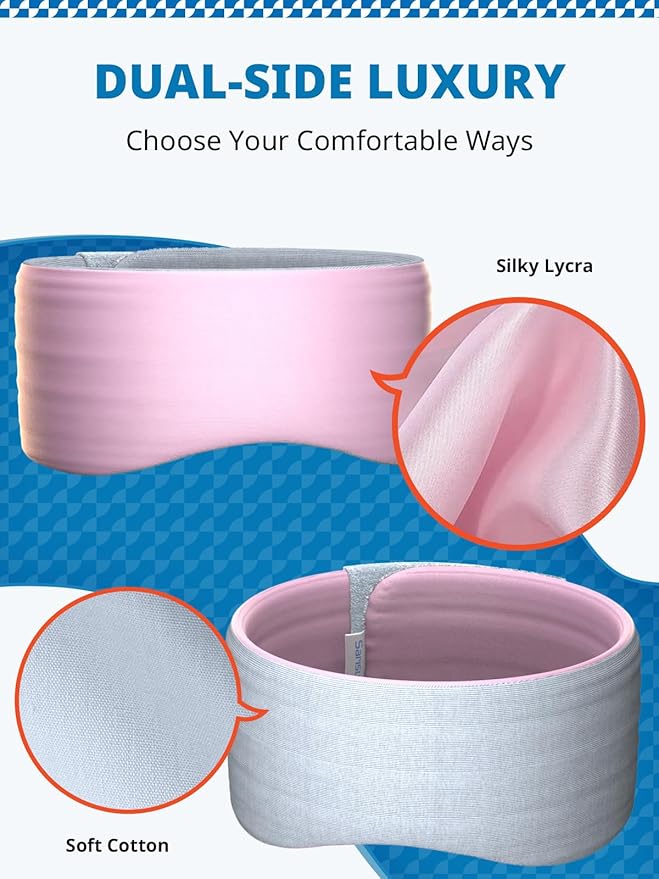 Sleep Mask, Eye Mask for Sleeping, Upgrade Ultra-Soft Blackout Eye Cover for Women Men, Wider Adjustable Strap for Side Sleeper, Travel, Nap, Yoga, Relief Eye, Pink-Velvo Beauty