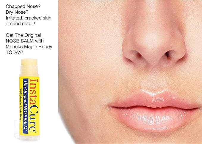 InstaCure's Original Nose Balm with Manuka Honey. Fast Relief for Cracked, Dry & Sore Noses + InstaCure Original Derma Balm Jumbo-Sized Skin Revival Tube. Soothes & Heals Dry, Irritated Skin-Velvo Beauty