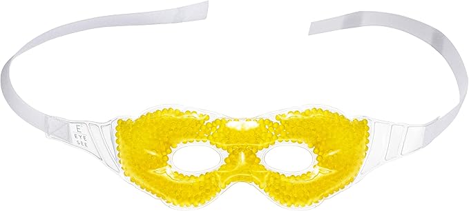 Gel Eye Mask, Yellow - Cold Compress Ice Pack with Gel Beads - Microwave Safe for Heat Therapy - Great for Puffy Eyes, Dark Circles, Dry Eyes, Soothing Headaches-Velvo Beauty