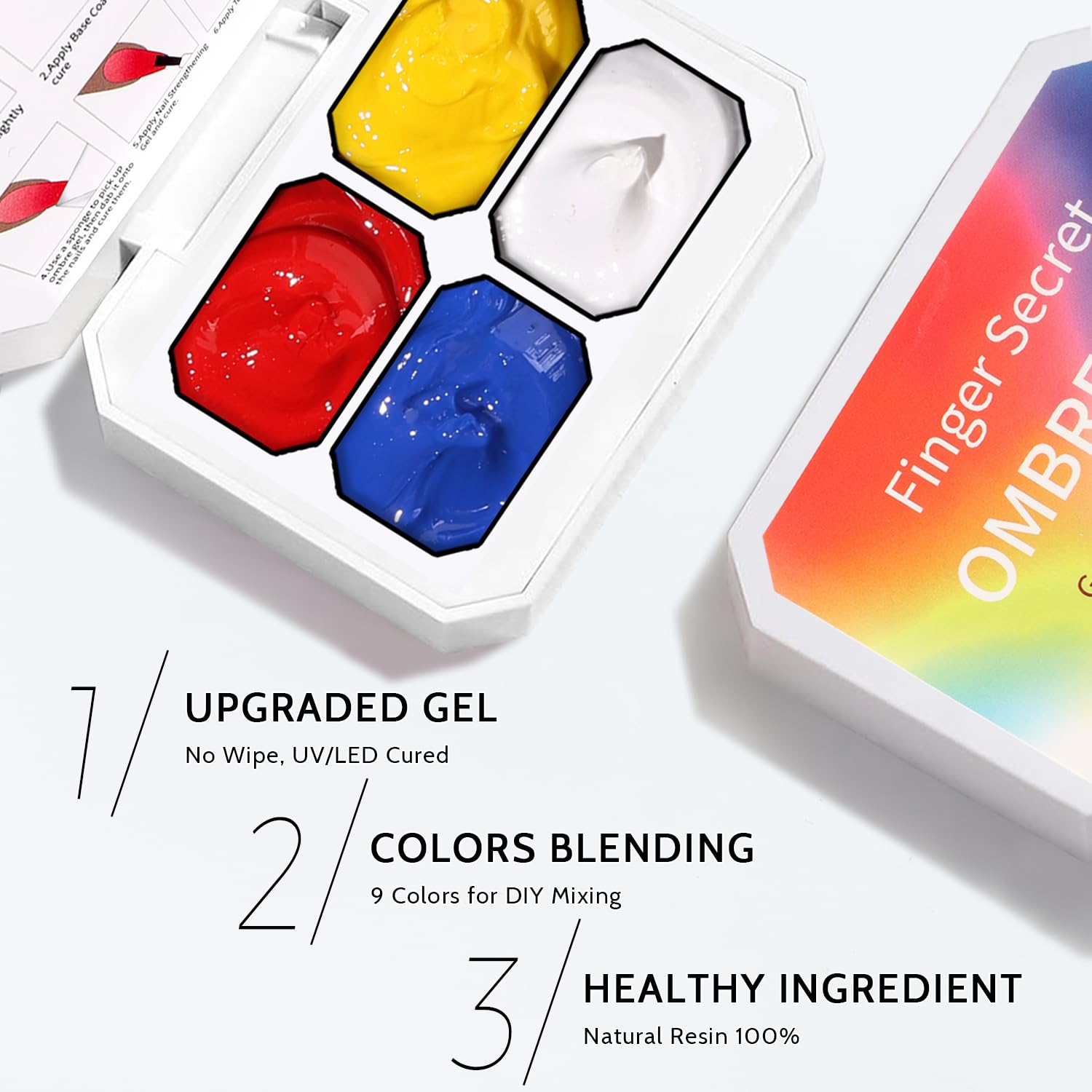 Sponge Pat Paint Nail Gel, Blending Colors Ombre Nails Gradient Gel Nail Blush Blooming Aura Nails Drawing Stripper Floral Painting Nail Art, No Wipe, UV/LED Curing (4 Colors Set A)-Velvo Beauty