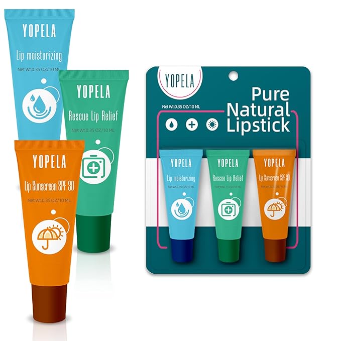 Lip Sunscreen Moisturizing and Repair Package Lip Care Set- SPF 30 - Summer Long Lasting Moisturized, Smooth and Repaired Lips - 3 Flavors (Moisturizing, Repairing, and SPF)-Velvo Beauty