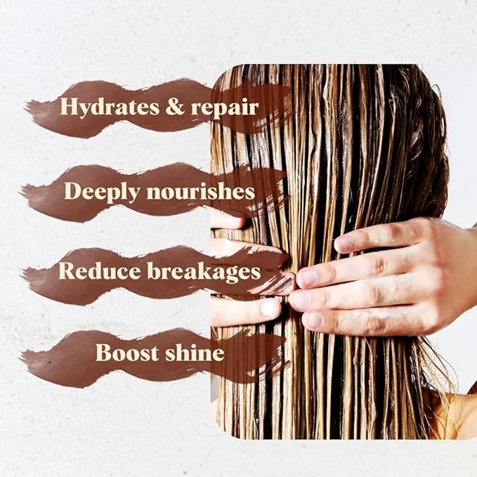 Organic Coconut Hair Mask for Hair Growth and Volume, Moisturizing and Deep Conditioning Mask For Dry Damaged Hair, Hair Tchicking Treatment Cream Mask, Fights Breakages and Split Ends-Velvo Beauty