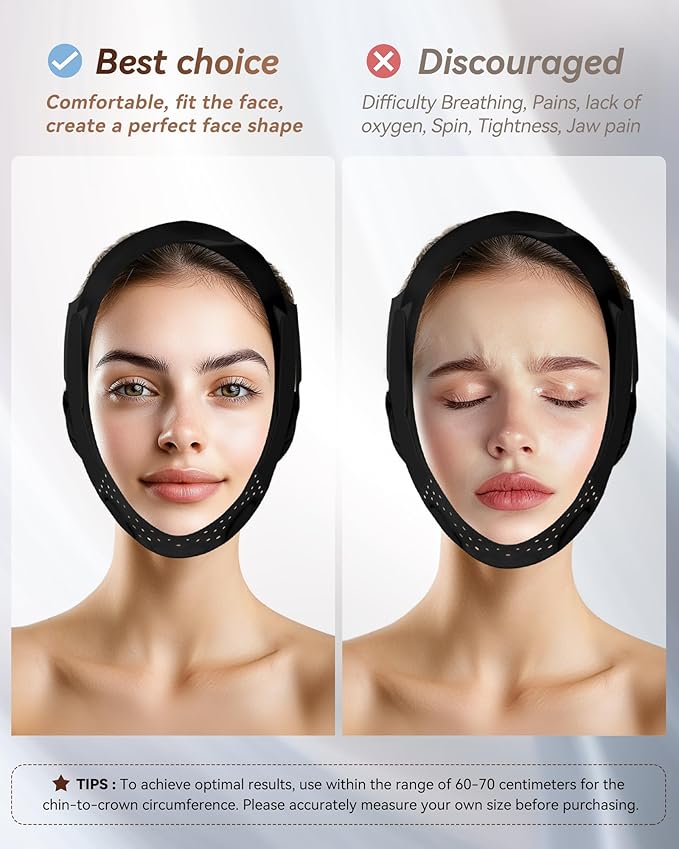 V-Line Sculpting Face Mask – Silicone Chin Strap for Jawline Tightening & Double Chin Reduction (23-27 Inches)-Velvo Beauty