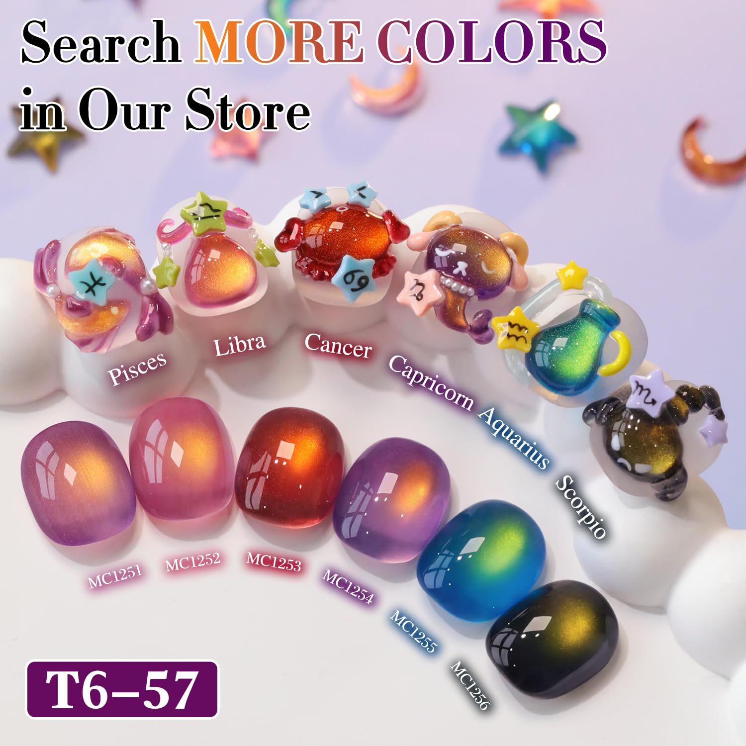 Double Rhythm Jelly Glass Cat Eye Gel Polish with Magnet 15ML Holographic Glitter Shimmer Translucent Sheer Color Magnetic Nail Polish Salon DIY at Home (Golden Purple-MC1254)-Velvo Beauty