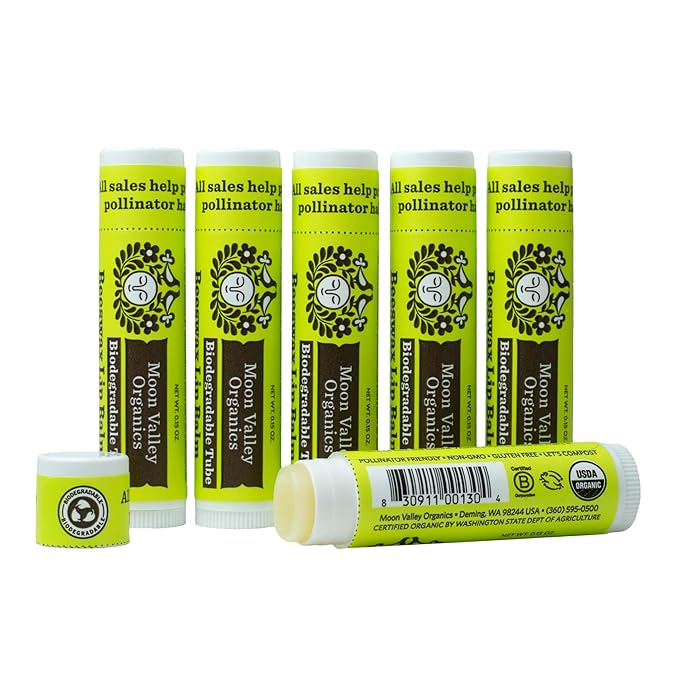 Moon Valley Organics Beeswax Lip Balm for Moisturizing Lips and Cuticles (TROPICAL COCONUT LIME, 6-Pack)-Velvo Beauty