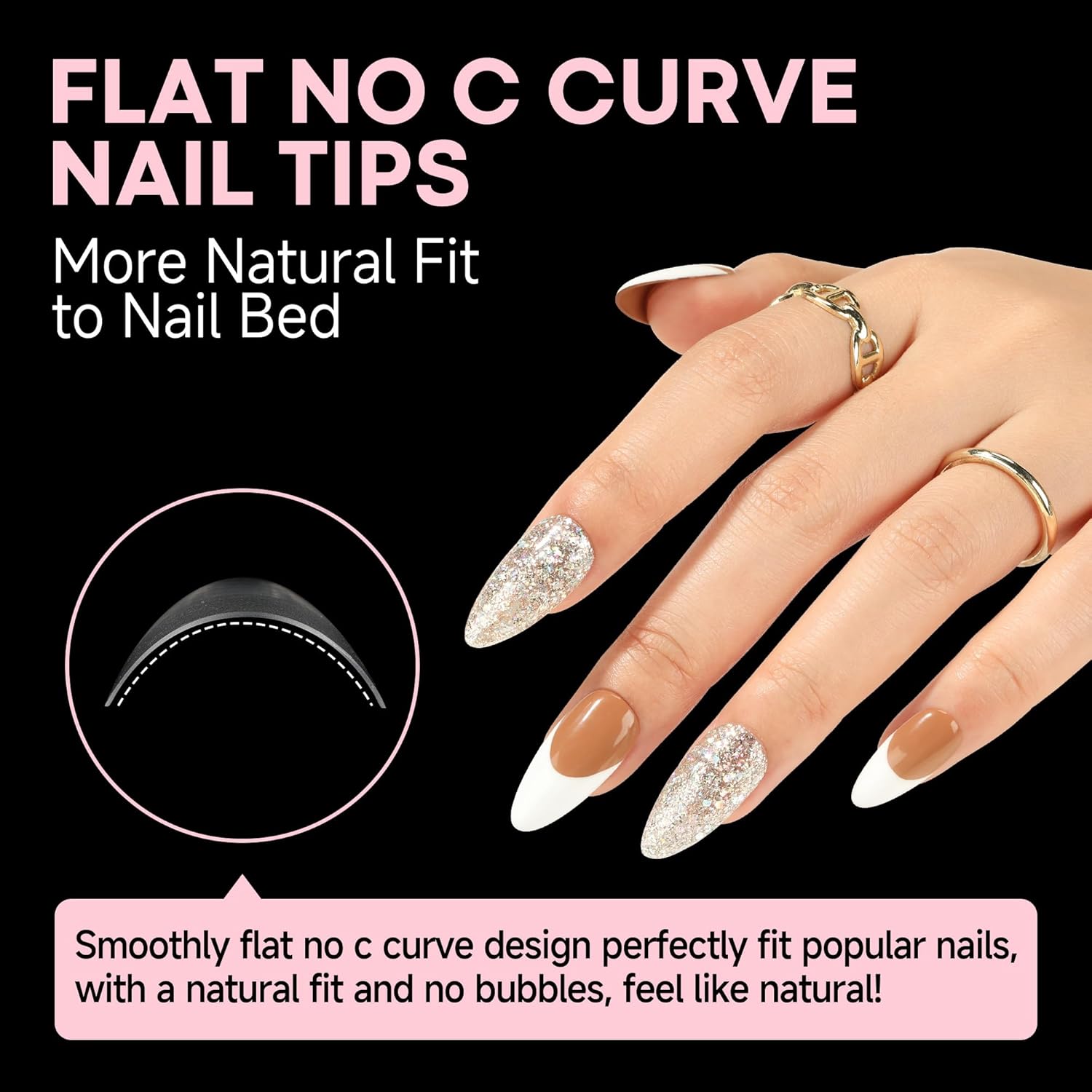 UNA GELLA Almond Shape Nail Tips Half Cover 216pcs Medium Almond Gel Nail Tips Pre-buff Matte Soft Gel Acrylic Press On Nails Easier Nail Extentions Art Salon 12 Sizes-Velvo Beauty