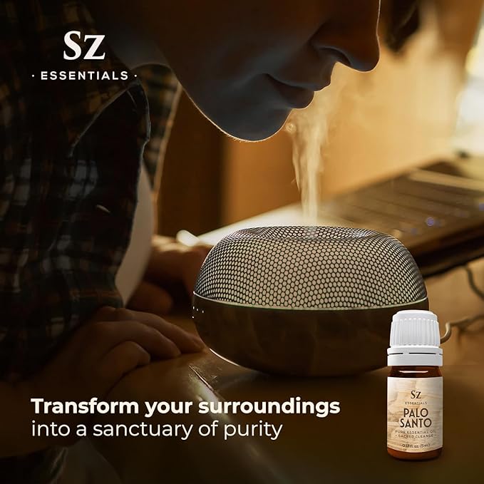 Palo Santo Essential Oil – 100% Pure – Ethically Sourced from Peru – Sacred Oil for Ritual Use, Spiritual Cleansing & Energy Clearing – Bursera graveolens – Vegan – 0.17 fl oz (5mL)-Velvo Beauty