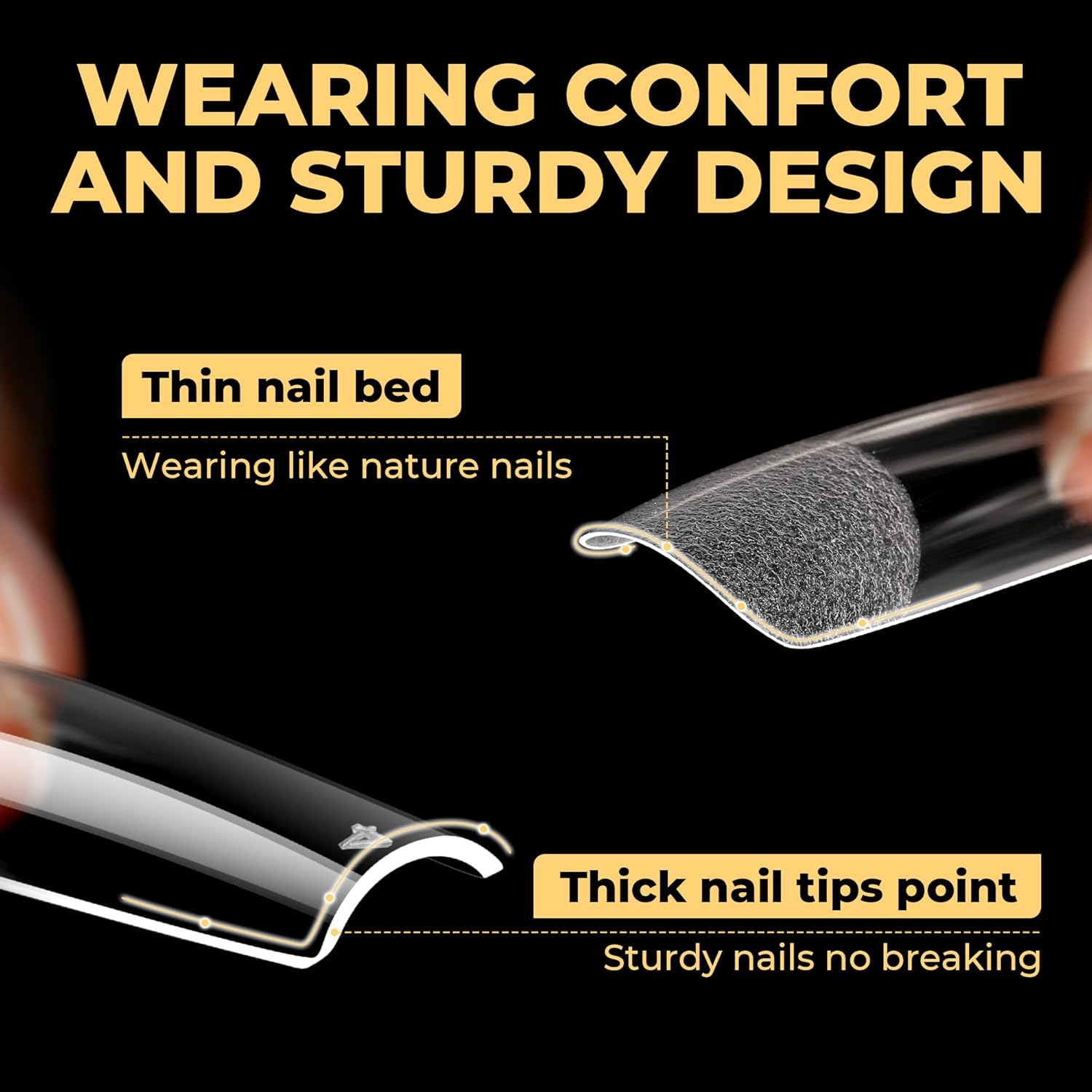 UNA GELLA Extra Long Tapered Sqaure Nail Tips, Pre-buffed 240Pcs Square Gel Nail Tips No C Curve XXL Long Square Press on Nails Full Cover Straight for Nails Extension Home DIY Salon 12 Sizes-Velvo Beauty