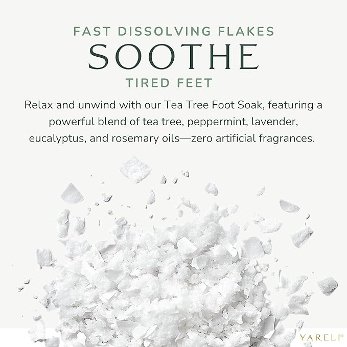 Tea Tree Oil Foot Soak, Dead Sea Magnesium Bath Salt Flakes with Essential Oils, 3lb-Velvo Beauty