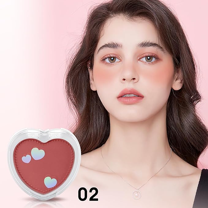 Boobeen Powder Blush Matte Pressed Blush Palette, Highly Pigmented Cream Pink Blusher for Cheeks, Blusher Compact Powder Makeup Lightweight Easily Blends, Single Color Rouge Powder-Velvo Beauty