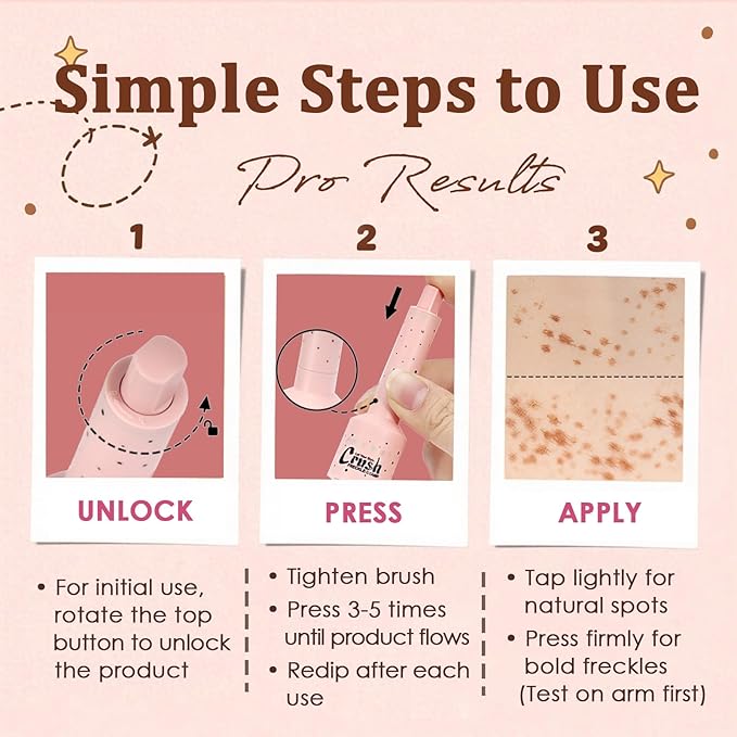 Faux Freckle Stamp, Freckle Pen Waterproof – Faux Freckles Maker for Natural Sun-Kissed Look, Quick-Dry & Long-Lasting, Easy One-Press Application, Cute & Trendy Gift for Women & Girls - 01 Light-Velvo Beauty