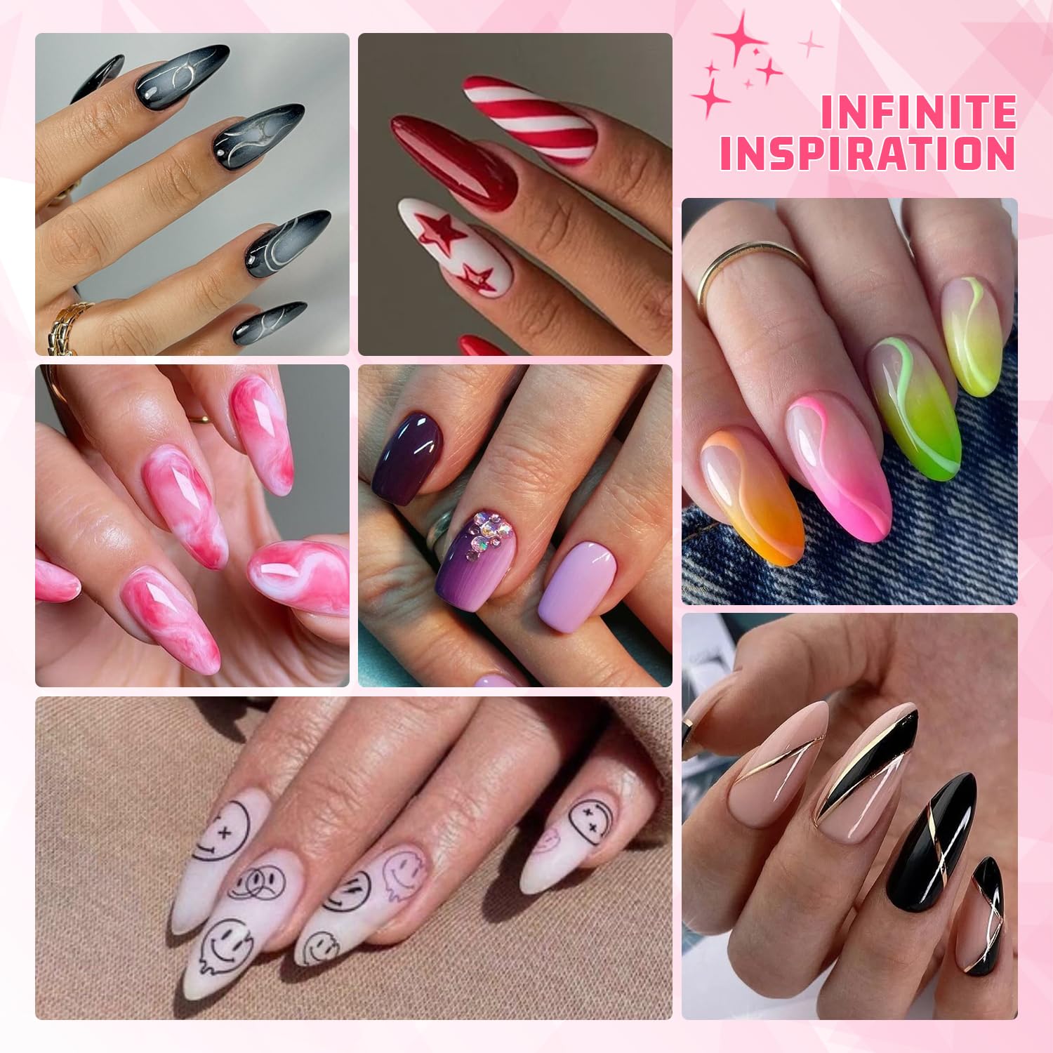 Sponge Pat Paint Nail Gel, Ombre Nails Gradient Gel Nail Blush Blooming Aura Nails Drawing Stripper Floral Painting DIY Nail Art, No Wipe, UV/LED Curing (16 Colors H)-Velvo Beauty