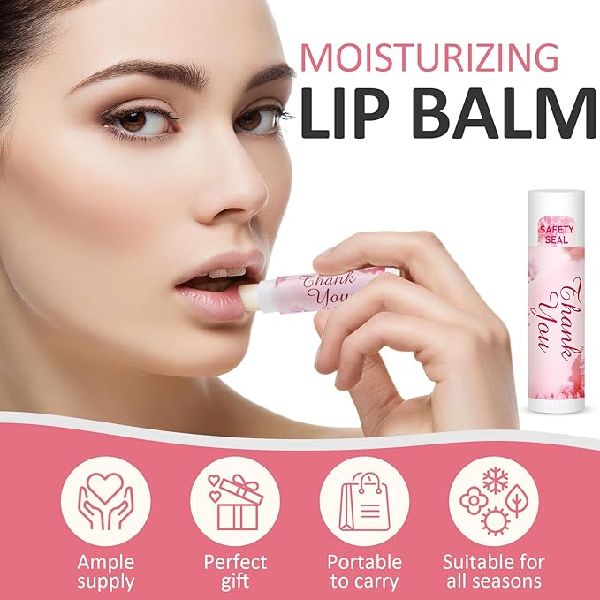 DMSKY 60 Pcs Wedding Bridal Shower Lip Balm Bulk, Bachelorette Souvenir & Baby Shower Favors, Wedding Party Favors for Guests, Thank You Gifts for Women Coworker Staff-Velvo Beauty