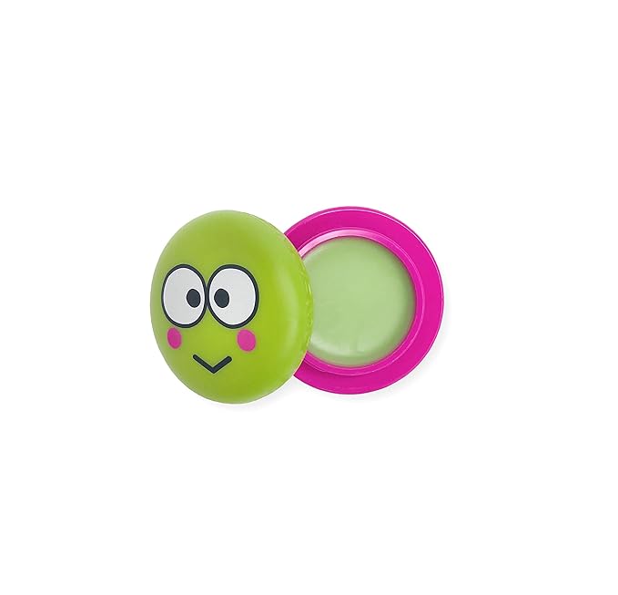 The Crème Shop x Sanrio Hello Kitty Macaron Lip Balm (Keroppi Green Apple A Day) Korean Cute Scented Pocket Portable Soothing Advanced Must-Have on-the-go-Velvo Beauty
