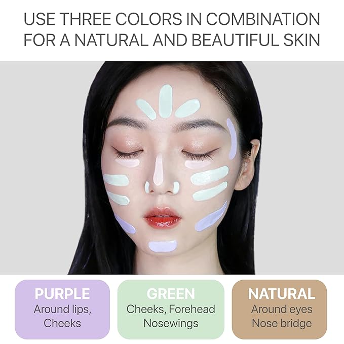 Korean Face Primer 30ml - Korean Makeup & Skincare Lightweight Corrector Base SPF40 Green Cream Corrector - Reduces Redness, Moisturizes for Red, Anti Red, Sensitive Skin with Aloe-Velvo Beauty