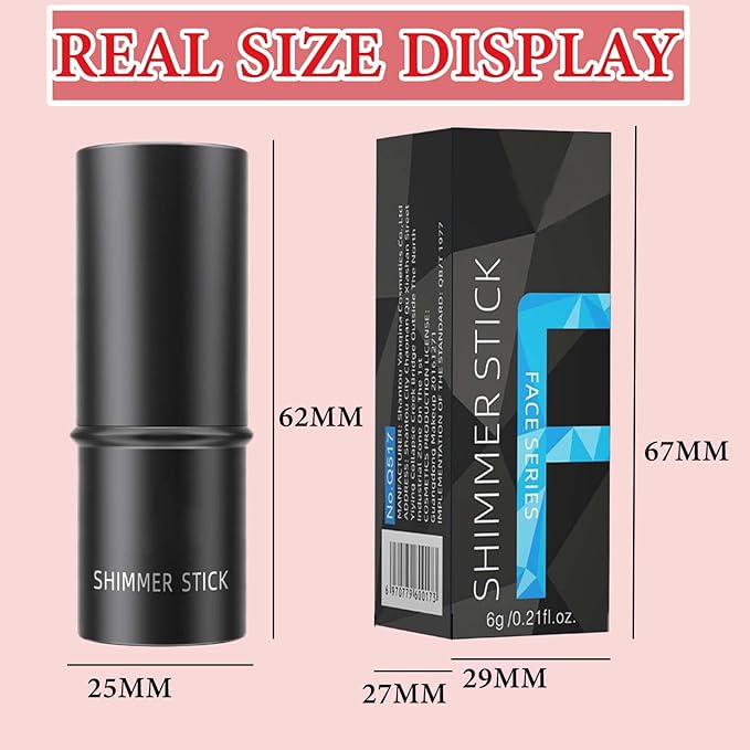 Cream Contour Blush Stick,Long Lasting Waterproof Blush Stick for Cheeks&Lips Multipurpose Face Highlighting Concealing Cream,Shimmer Contour Stick Makeup for Women（Pink）-Velvo Beauty