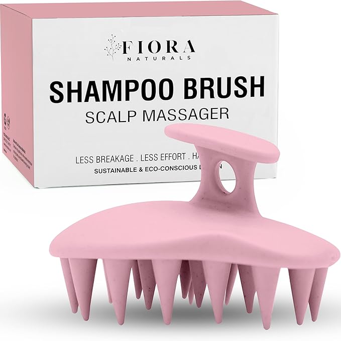 Fiora Naturals Scalp Massager Shampoo Brush - Silicon Scrubber & Exfoliator for Dandruff Removal and Hair Growth, Brush for Wet & Dry Hair, for Men, Women, Kids - BPA Free-Velvo Beauty