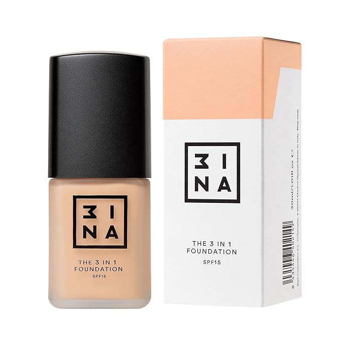 3INA The 3-In-1 Foundation 207 - Vegan Formula - Combination Of Primer, Concealer And Foundation - Medium Coverage - Natural Finish - Perfect For Covering Lines And Blemishes - Long Lasting - 1.01 Oz-Velvo Beauty