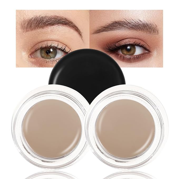 Boobeen 2 Pcs Eyebrow Pomade Cream, Waterproof Brow Pomade Gel High Pigmented Long-lasting for Natural Eyebrow Makeup, Suitable for Everyone-Velvo Beauty