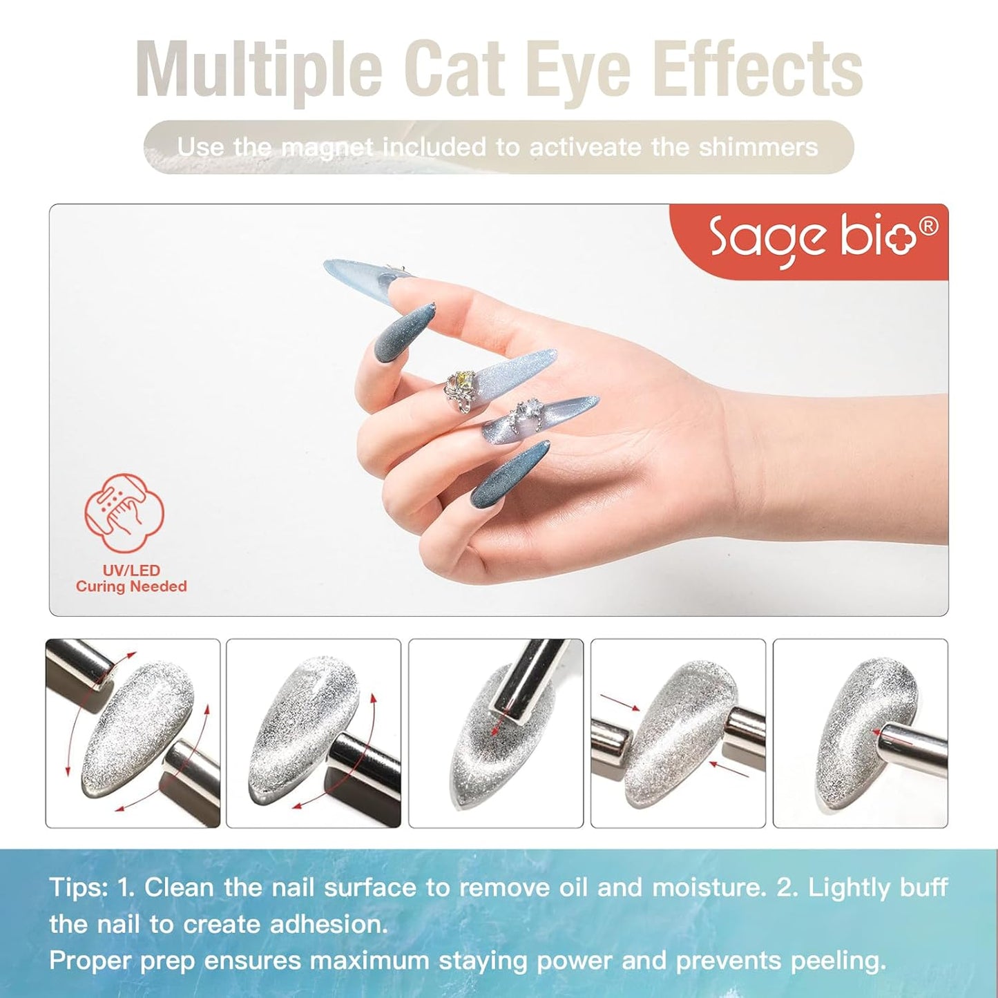 Multifunctional Cat Eye Gel Nail Polish, No Base or Top Coat Required, 15ml, Lasts Up to 4 Weeks, UV/LED Cured, Easy Application, R188-Velvo Beauty