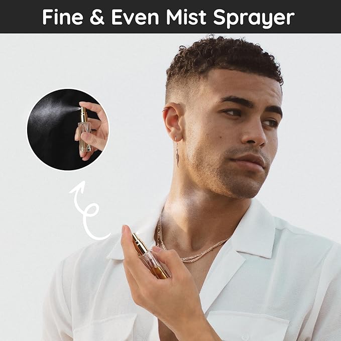 Segbeauty Perfume Travel Refillable, 5pcs 0.34 oz Portable Perfume Bottle, Empty Glass Sprayer Perfume Replacement Bottles for Travel Scent Toiletries Pump Bottle-Velvo Beauty