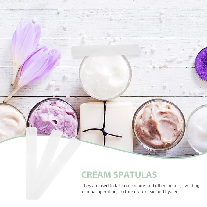 50pcs Soft Film Stick Cream Spoon Facial Mask Spoons Beauty Supplies Facial Cream Beauty Scrapers Makeup Tools Beauty Accessories Makeup Spoons Cream Spatulas-Velvo Beauty