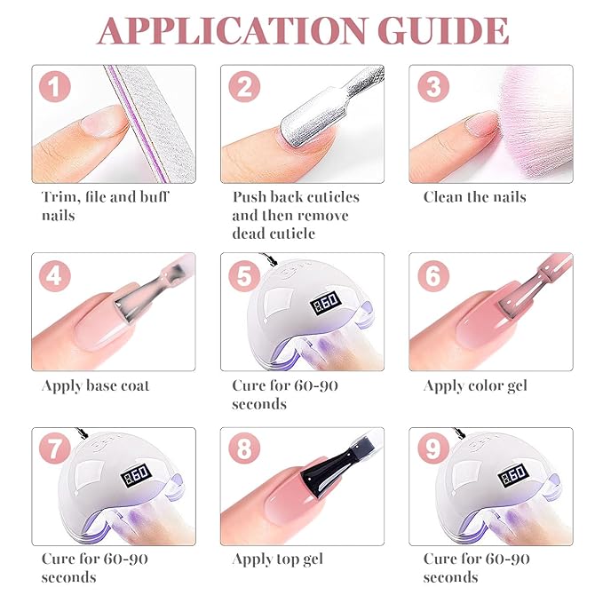 RARJSM Nude Fiber Glass Rubber Base Gel Nail Polish Set 6pcs for Repair Broken Nails Clear Milky White Jelly Rose Pink Strengthener Base Coat Transparent Brush on Building Gel in a Bottle 7.5ml-Velvo Beauty