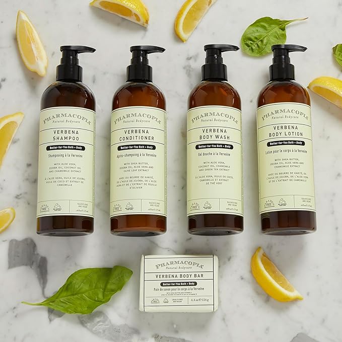 Pharmacopia Verbena Body Lotion - Hydrating Natural Moisturizer with Aromatherapy Benefits - Cruelty-Free Vegan Skin Care - Shea Butter, Aloe Vera, and Jojoba Oil - Lotion for Dry Skin, 16 oz-Velvo Beauty