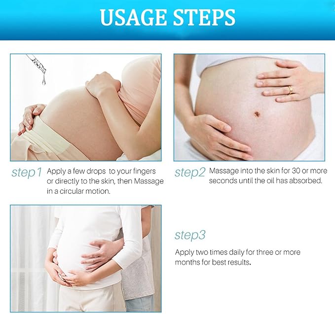 Stretch Mark Pregnancy Massage Oil, Stretch Mark Oil, Skincare Oil for Improve Stretchmarks, Pregnancy Skin Care Fade Stretch Marks, Body Moisturizer for Dry Skin, First Time Mom Gift 30 ml-Velvo Beauty