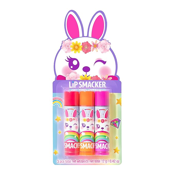 Lip Smacker Easter Lip Balm Trio Card - Bunny | Easter Basket Stuffers for Children-Velvo Beauty