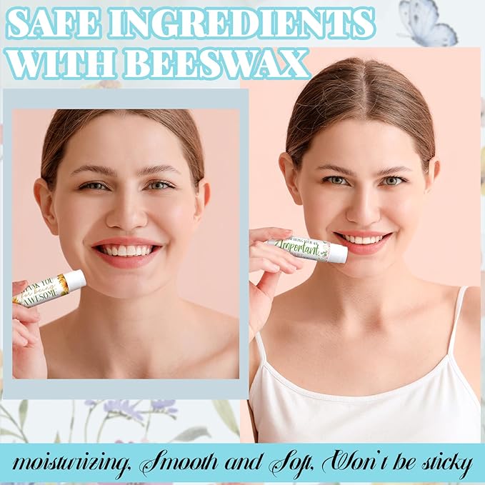 50 Pcs Inspirational Gifts Lip Balms in Bulk Motivational Small Thank You Gifts Wedding Bridal Baby Shower Party Favors Lip Balm for Women Teacher Nurses Coworkers Employees 10 Styles-Velvo Beauty