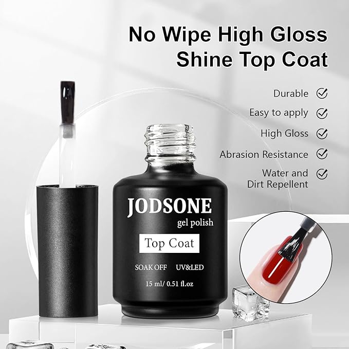 JODSONE 4 Bottles of 15ML Nail Primer Base Coat Top Coat and Builder Gel Which Helps Better Fit the Gel Polish-Velvo Beauty