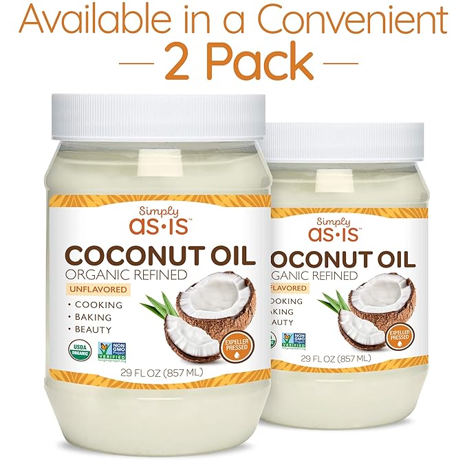 Simply as-is | Organic Refined Coconut Oil for Cooking, Baking & Beauty | Neutral Flavor & Aroma | Expeller-Pressed | 29 fl oz-Velvo Beauty