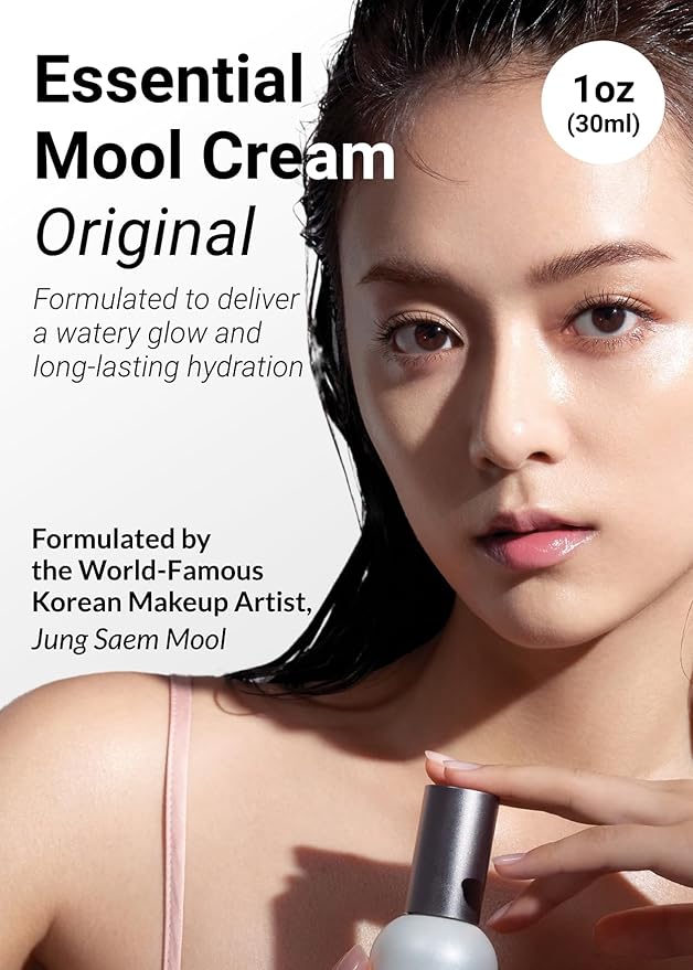 JUNG SAEM MOOL Essential Mool Cream 1 Fl Oz, Lightweight Watery Face Cream with Ceramide and Panthenol for Deep Hydration and Radiant Skin, Skin Barrier Support, Korean Foundation Makeup Prep-Velvo Beauty