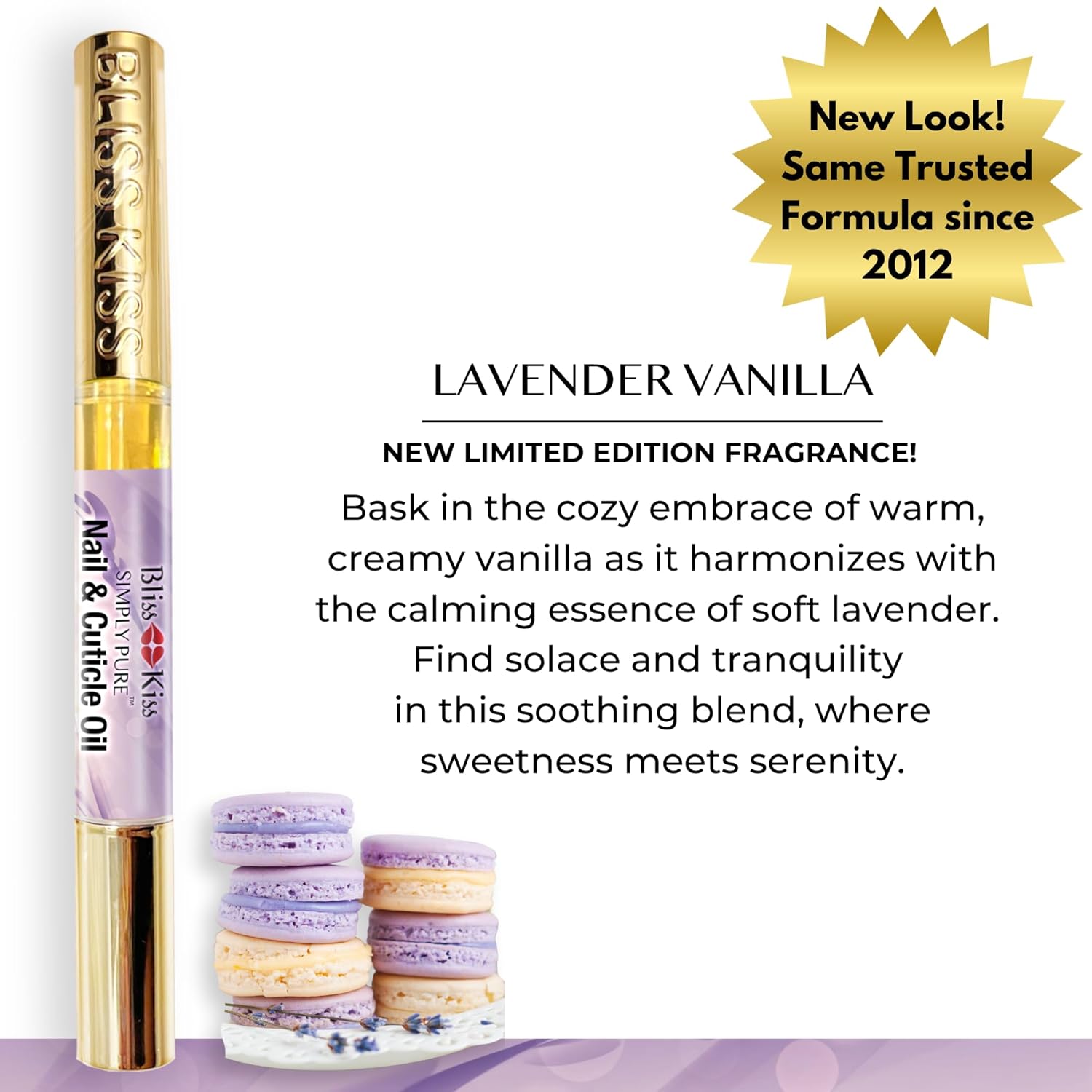 Bliss Kiss | 4 Lavender Vanilla | Oil Cuticle Pen w/Vitamin E & Jojoba⏤Nail Strengthener Nail Growth Serum for Brittle Peeling Breaking Thin Nails-Velvo Beauty