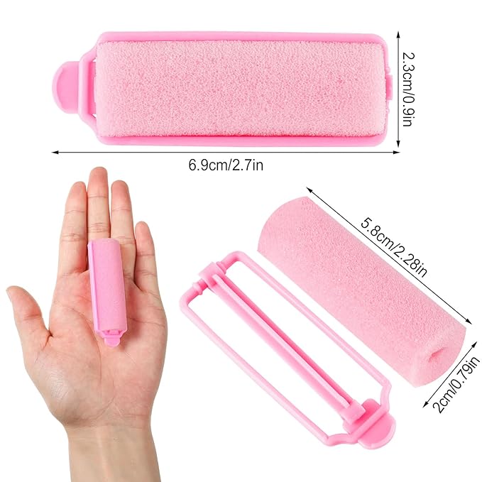 12 Pcs Foam Sponge Hair Rollers 2.4 Inch Hair Curlers to Sleep In Soft Sleep Rollers for Curls Style Heatless Curler Hair Christmas Party Hairstyles-Velvo Beauty