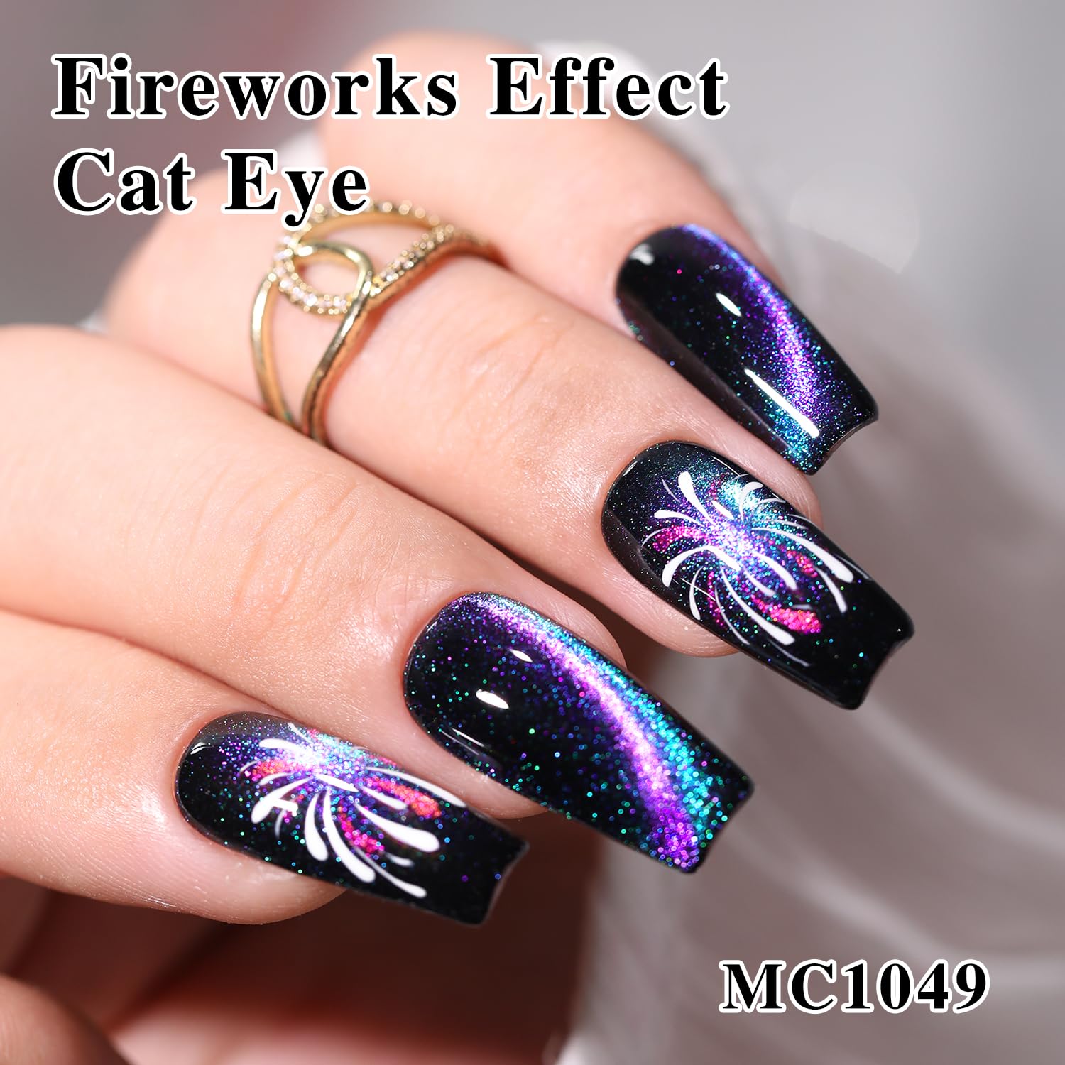 Double Rhythm 6 Colors Cat Eye Gel Polish Set Shimmer Glitter with Magnet Holographic Reflective Magnetic UV Nail Art Kit (6-Kit 27)-Velvo Beauty