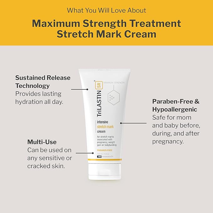 TriLASTIN-SR Intensive Stretch Mark Cream Bundle with Hydro-Thermal Accelerator (5.5 & 3 oz) | Fast-Acting Stretch Marks Cream with Absorption Enhancing Serum | Hypoallergenic & Paraben-free-Velvo Beauty