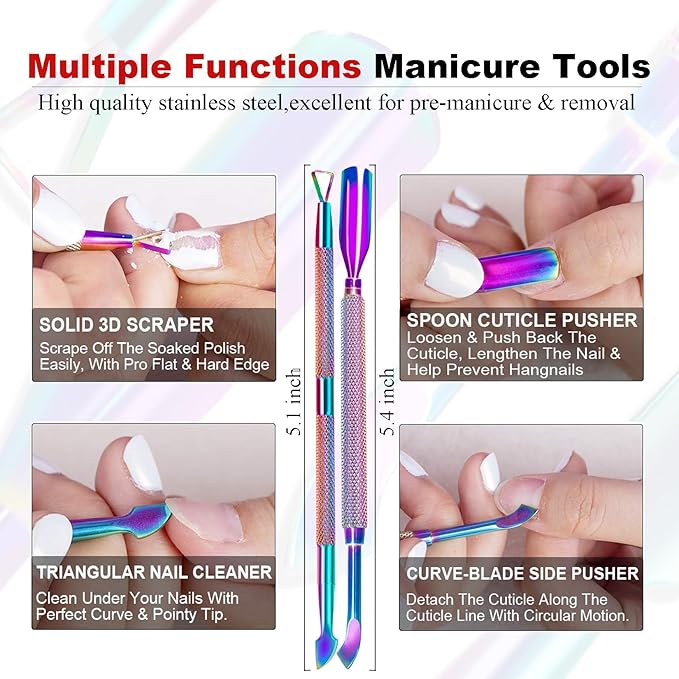 Gel Nail Polish Remover - Gel Polish Remover Kit with Cuticle Oil & Latex Tape & Colored Peel Off Manicure Tools, Gel Remover for Nails 2-5 Minutes, No Soaking,Wrapping-Velvo Beauty