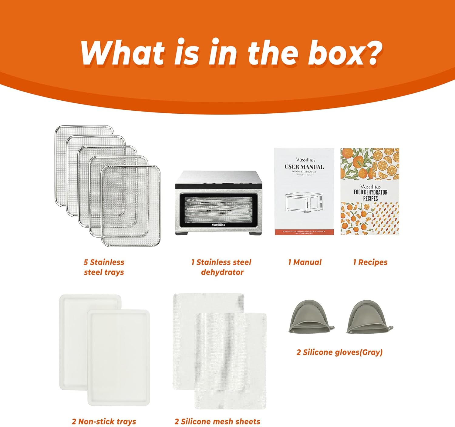 Food Dehydrator Machine - 5 Stainless Steel Trays, Digital Adjustable Timer, 400W, 176°F, Temperature Control, Mini Dryer for Jerky, Herb, Meat, Beef, Fruit and Dog Treats, Model 2015YJ, Silver-Velvo Beauty