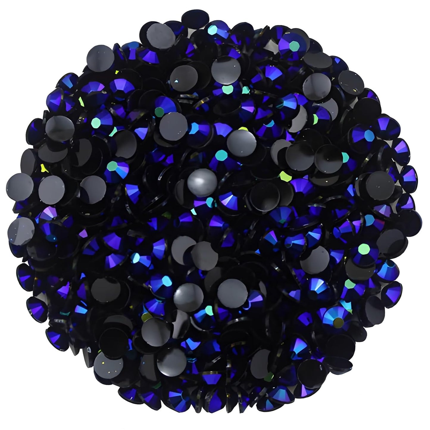 2250 Pcs SS16 4mm AB Flatback Rhinestones for Nails Art Crafts Glitter Round Shine Gems Crystals DIY Clothes Shoes （Black-Bottom Sapphire AB）-Velvo Beauty