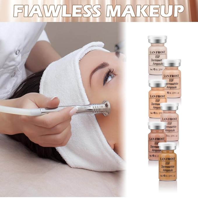 BB Facial Glow Serum Starter Kit Hyaluronic Acid Essence Foundation Skin Care Kit 0.27oz 6 Vials, Combined With Niacinamide and Peptides To Brighten Skin Tone Anti-Aging Foundation 6-Color(Multicolo)-Velvo Beauty