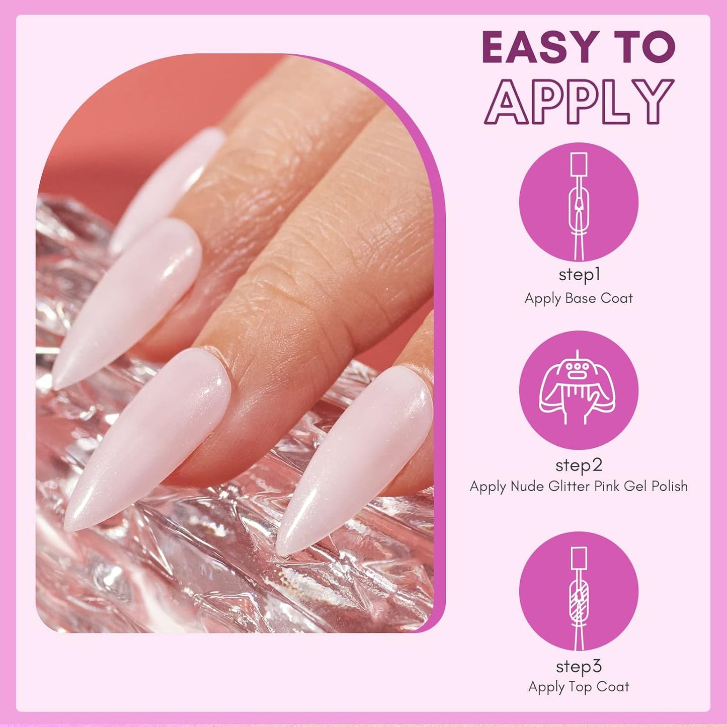 Makartt Gel Nail Polish: Jelly Pink Gel Polish Glitter Natural Nude Soak Off UV/LED Gels for DIY Manicure & Nail Art Designs, Home & Salon Use - Soft Whisper 15ml-Velvo Beauty