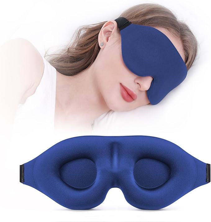 YIVIEW Sleep Mask for Side Sleeper, Complete Light Blocking 3D Pink Sleeping Eye Mask, Soft Breathable Eye Cover for Women Men, Relaxing Zero Pressure Night Blindfold-Velvo Beauty